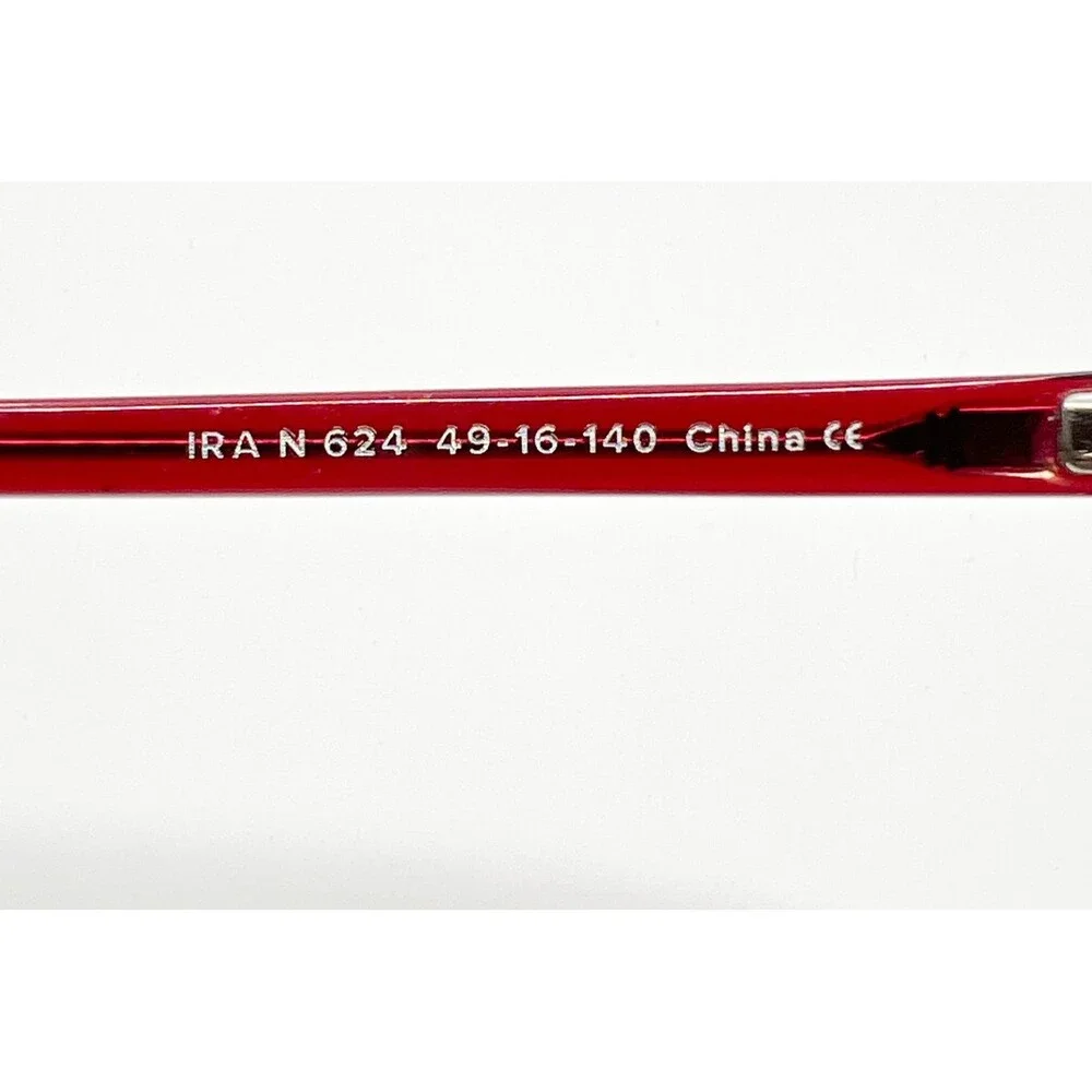 Warby Parker Ira Eyeglasses Womens Red Oval Frames 49-16-140